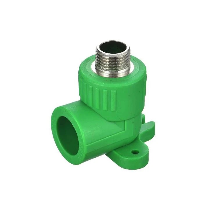 PPR Gwryw Thread Elbow Gyda Phlât Elbow