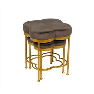 Velvet Flower Shaped Ottoman